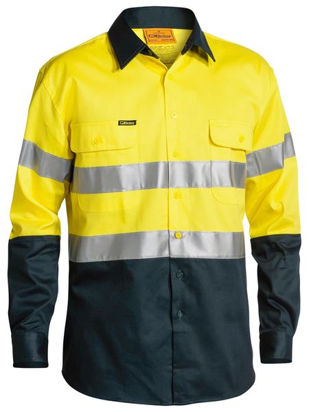 BISLEY Two Tone Taped Hi-Vis Long Sleeve Shirt BT6456