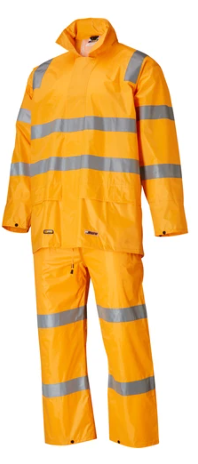 Vic Rail Hi-Vis D/C Polyester/PVC Rain Jacket & Pants Set - 7PRST510