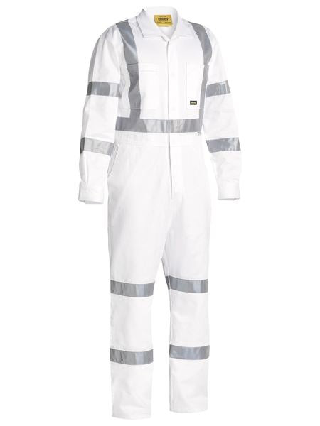 BC6806T BISLEY 3M TAPED WHITE DRILL COVERALL - ON THE GO SAFETY &amp; WORKWEAR