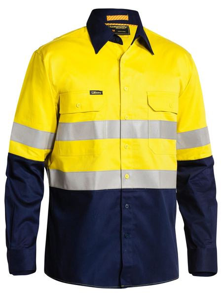 BISLEY 3M Taped 2 Tone Hi Vis Mens Industrial Cool Vent Shirt BS6448T