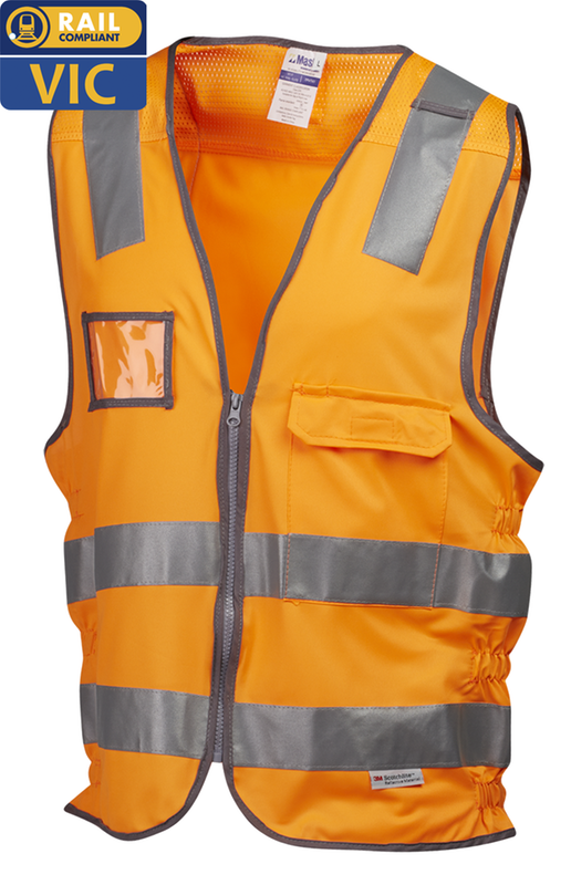 7PVT41 MASTER VIC RAIL VEST ON THE GO SAFETY WORKWEAR