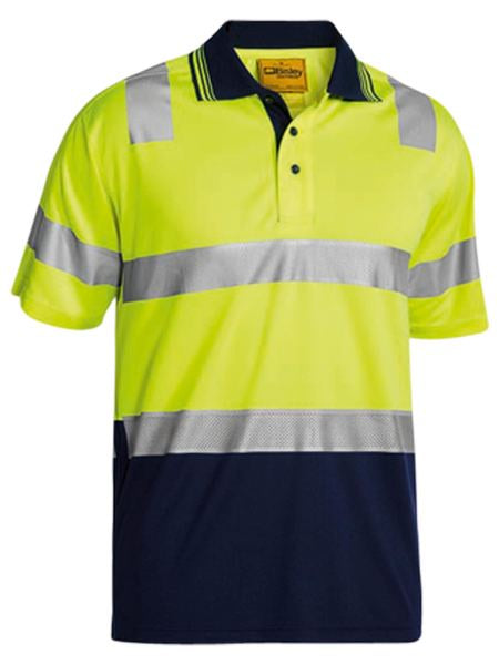 BK1258T BISLEY 3M TAPED HI VIS TWO TONE MICROMESH POLO SHIRT - SHORT SLEEVE - ON THE GO SAFETY &amp; WORKWEAR