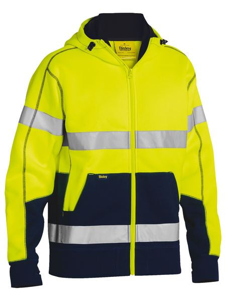 BK6819T BISLEY TAPED HI VIS FLEECE HOODIE - ON THE GO SAFETY & WORKWEAR