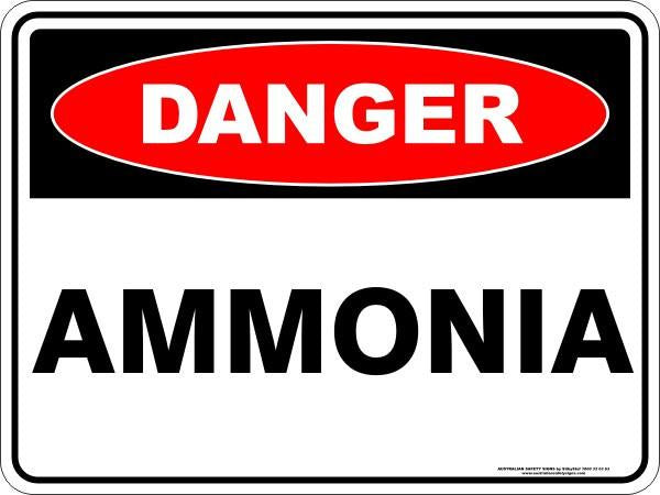 DANGER AMMONIA METAL SIGN 600x450mm