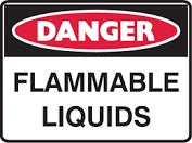 DANGER FLAMMABLE LIQUIDS POLY SIGN 240x180mm