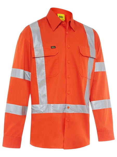BISLEY Taped X Back Cool Lightweight Hi Vis Drill Shirt BS6166XT