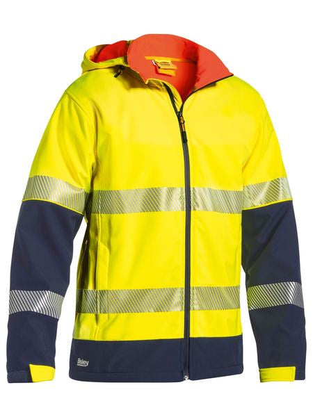 BJ6934T BISLEY TAPED TWO TONE HI VIS RIPSTOP SOFTSHELL JACKET - ON THE GO SAFETY &amp; WORKWEAR