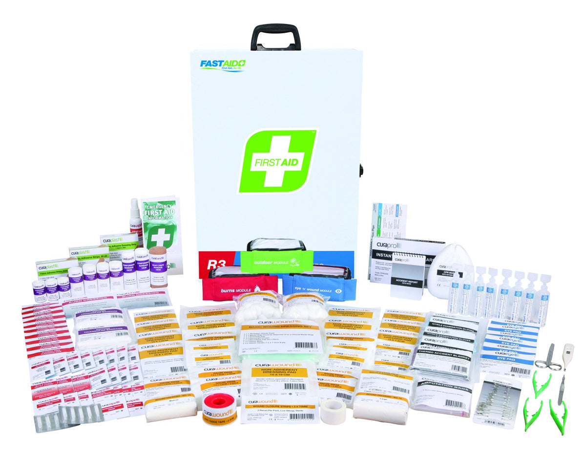 FAR3I10 FIRST AID KIT, R3, INDUSTRA MAX PRO KIT, METAL WALL MOUNT