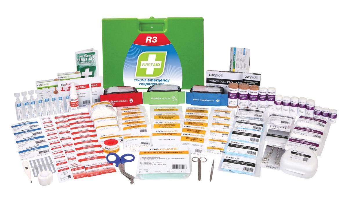 FAR3T20 FIRST AID KIT, R3, TRAUMA EMERGENCY RESPONSE PRO KIT, PLASTIC PORTABLE